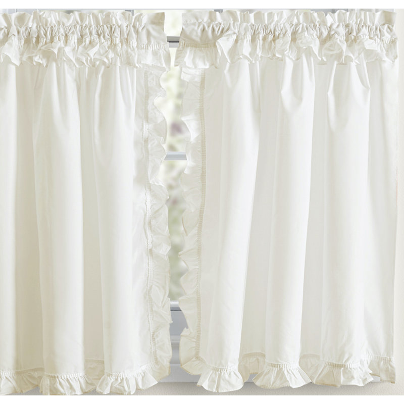 Natural Sheer Cotton Blend Rod Pocket Cafe Curtain