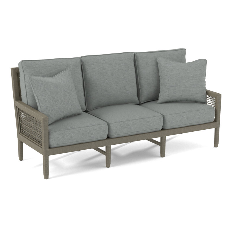 Pine Isle 76" Square Arm Sofa with Reversible Cushions, Glacier Blue Textured; 0805-54, Stone Hearth