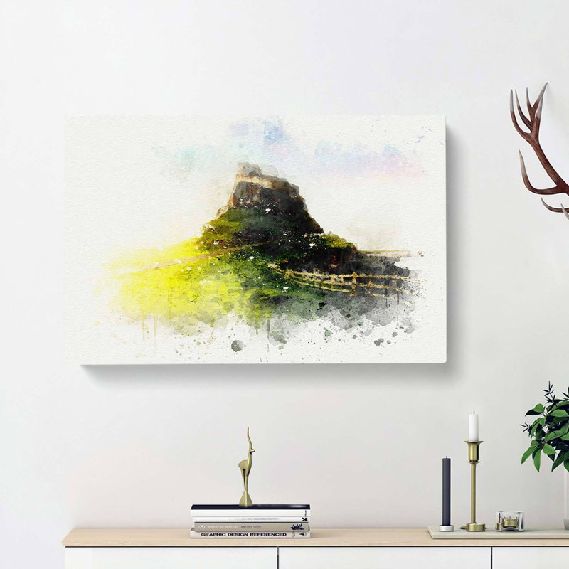 Holy Island Lindisfarne In Abstract - Wrapped Canvas, 60cm H x 91cm W x 3cm D