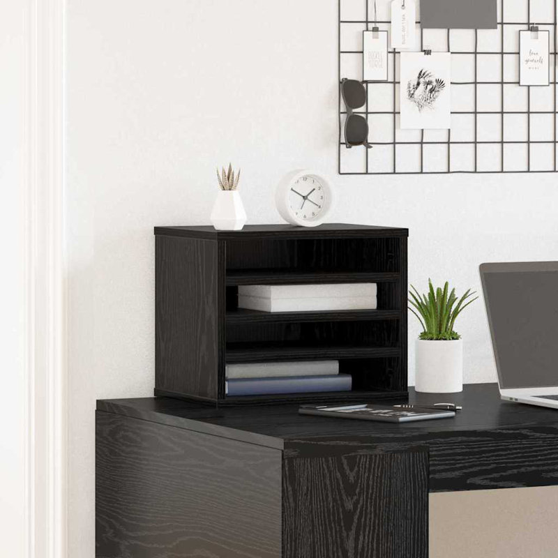 Manufactured Wood Desk Organiser, Black Oak