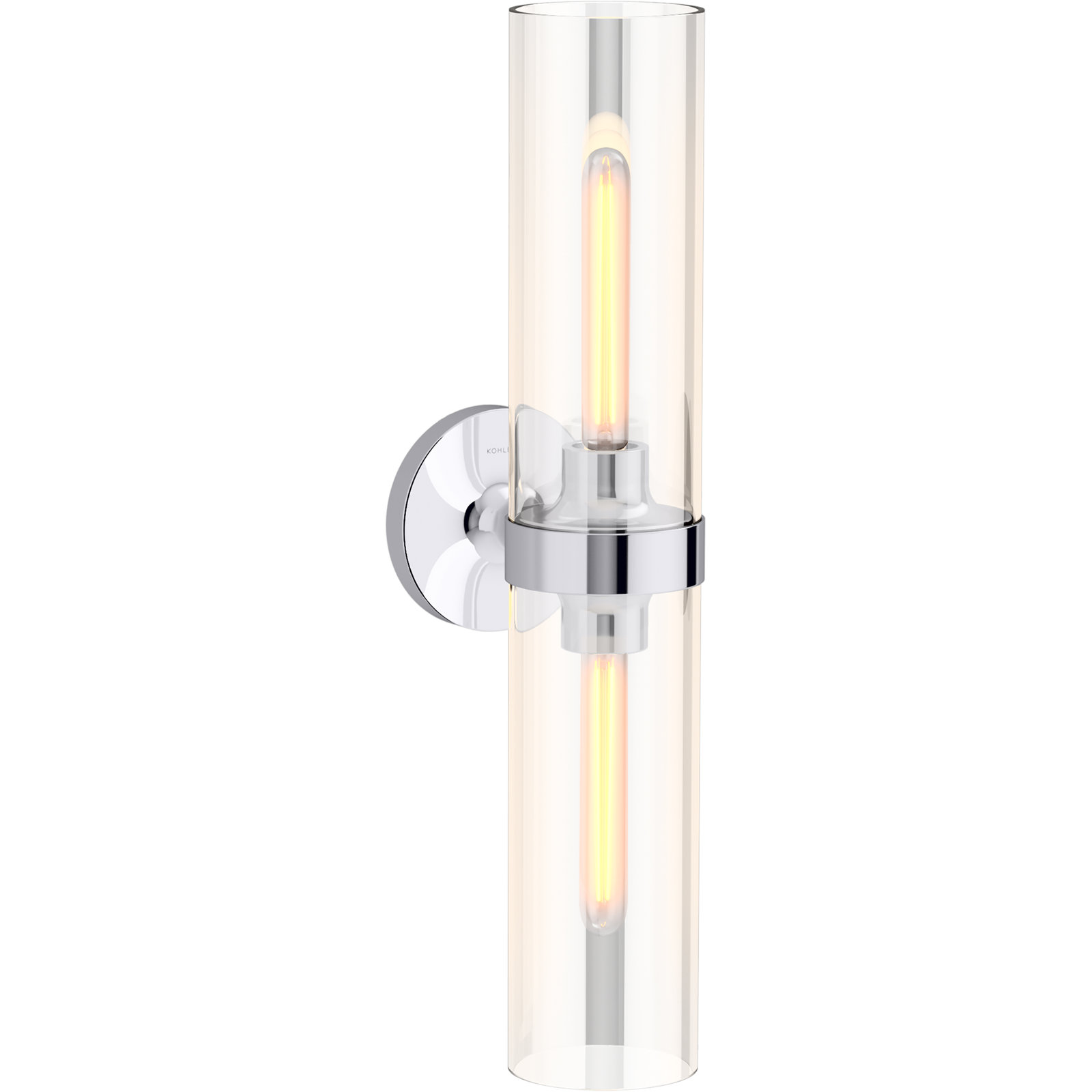 Purist 2 Light Indoor Bathroom Vanity Light Fixture, UL Listed, 21.875" H x 4.75" W x 6.875" D, Polished Chrome