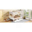 Lit superposé simple en bois d'hévéa simple avec 2 tiroirs, convertible en 2 lits simples, lit superposé simple avec échelle et garde-corps de sécurité-1611884065