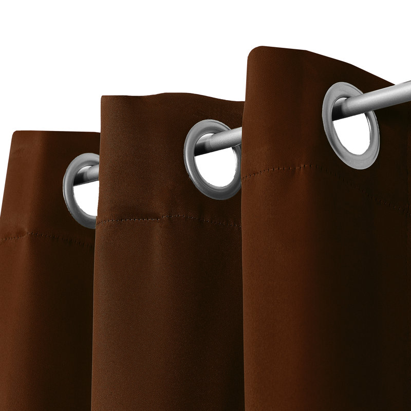Crispin Blackout Curtains / Drapes Pair, Chocolate