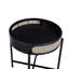 Round End Table With Open Top, Black Metal Legs, Insert And Storage Function, Great For Coffee & Tables, , 22 Inches Deep, 24 High, 17 Lb Featuring Tabletop,    Compartment, Ideal Use,
