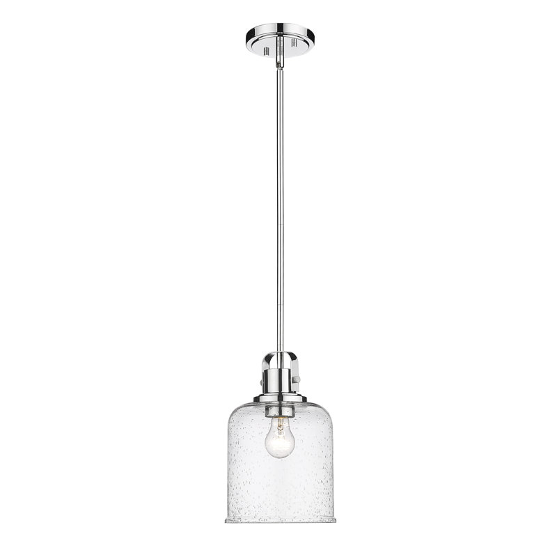 Luminaire suspendu 1 lumière Tyringham, H 93,5 po x l 8 po x P 8 po, Chrome