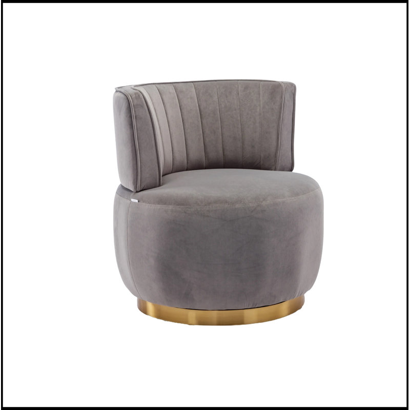 Chaises d'appoint pivotantes tonneau avec siège large, Gray