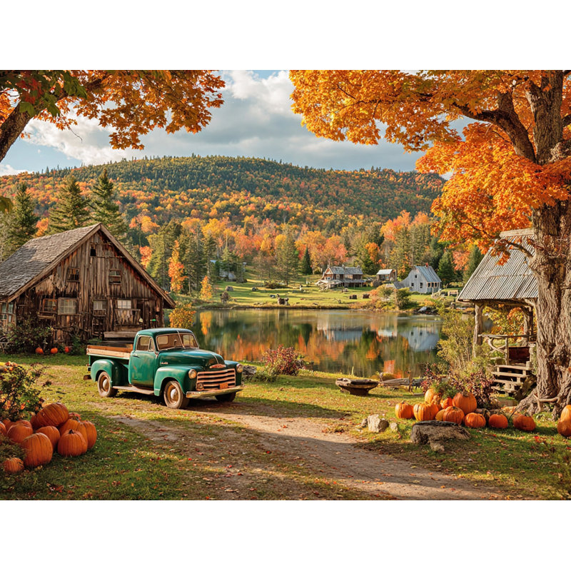 Harvest Village - Art mural sur toile tendue, H 36 po x l 48 po