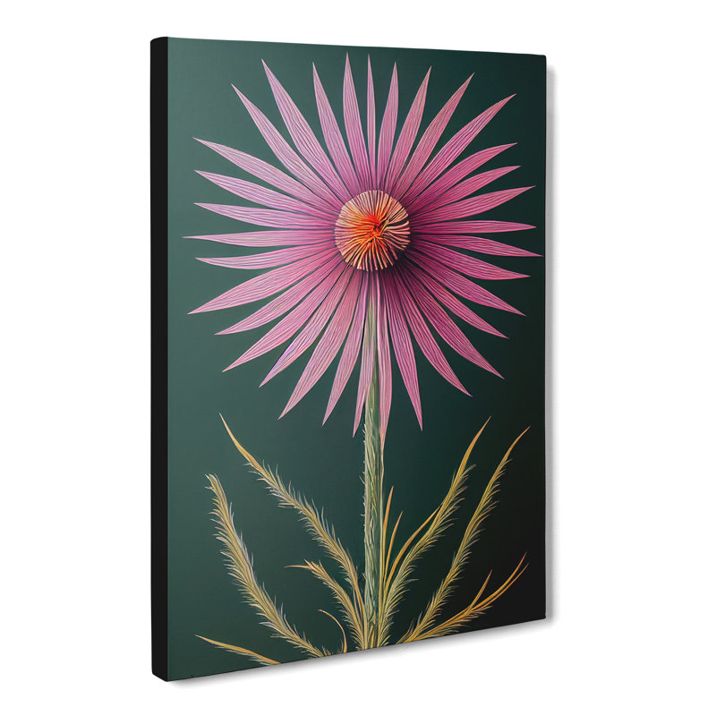 CAN-V0523-2504X Thistle Polygon - Wrapped Canvas Print, 50cm H x 35cm W x 3cm D, Wrapped Canvas