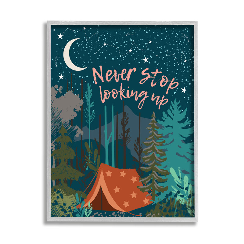 Never Stop Look Up Up, ciel nocturne, Estampe numérique Farmhouse, H 14 po x l 11 po x P 1,5 po