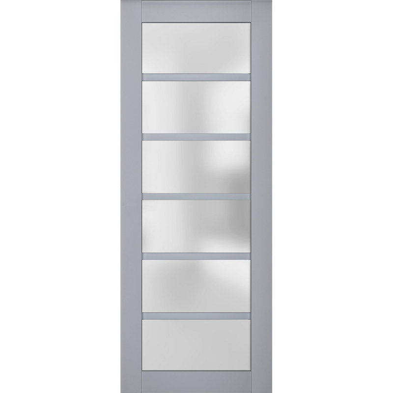 Dalle de porte standard en bois manufacturé massif Veregio, 18 po x 80 po, Gris