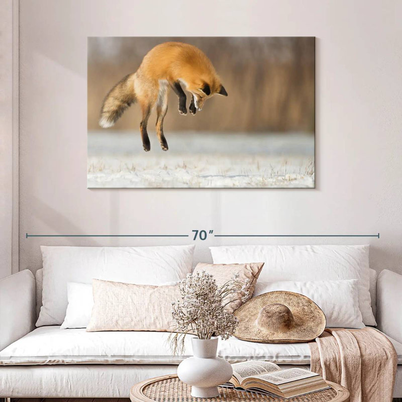 Jumping Red Fox, 30" H x 45" W