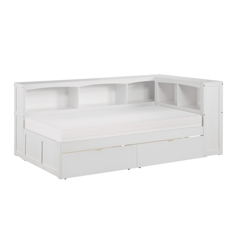 Lit de jour simple Chlores, Blanc, Tiroir inclus