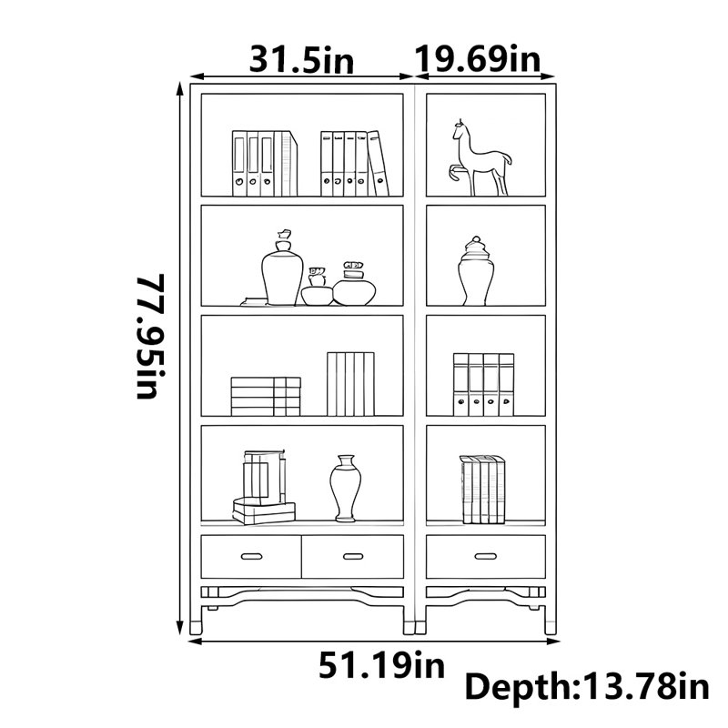 Classic unique style bookcase