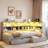 Modern Daybed With 2 Storage Drawers, Storage Cabinets, Led Light And Usb Ports-2010142118