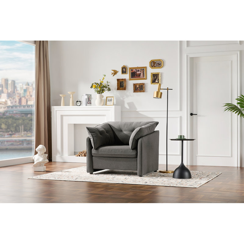 Fauteuil surdimensionné en chenille de style moderne, Gris