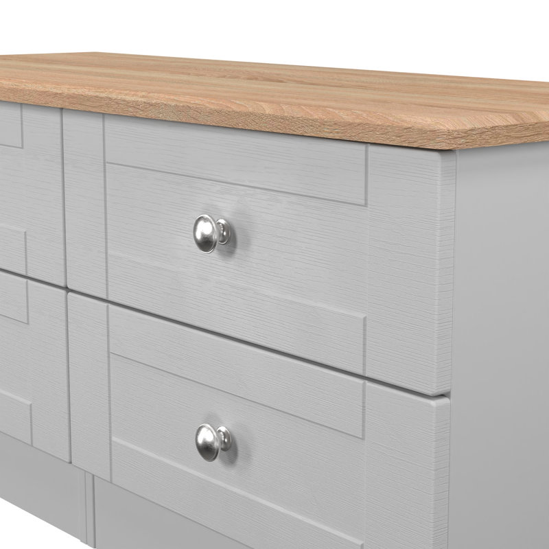 Abhilash 112cm W 4 - Drawer Chest of Drawers, Grey
