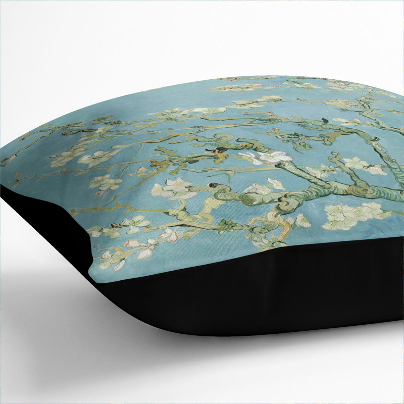 Almond Blossom Branches Vol.1 Scatter Cushion, 55cm H x 55cm W x 20cm D, Black