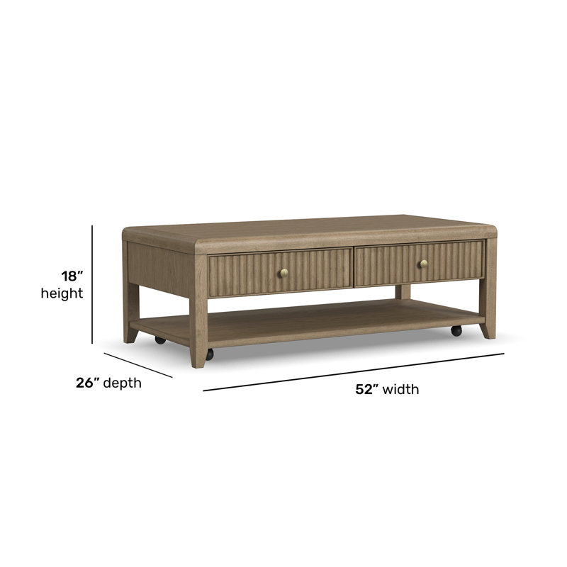 Drift Rectangular Coffee Table With Casters