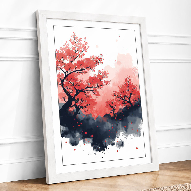 Blossoms In Mist Japandi - Print, A3 - 42.0 x 29.7 cm, White
