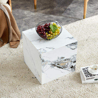 Javanie 15.75-Inch Modern Square Cube End Table for Small Spaces
