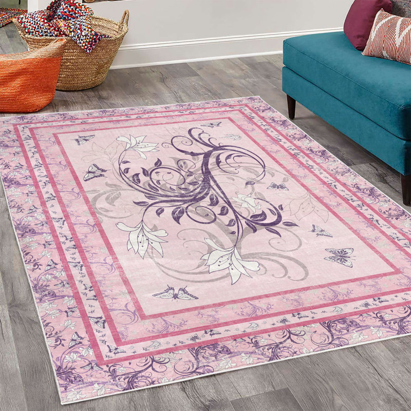 Tapis décoratif Jireth Spring, Rectangle 4 pi x 5 pi 5 po