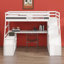 Lit mezzanine avec tiroirs, tablettes et bureau-482852493