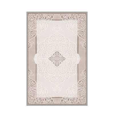 Luxurious 3D Printed Woven Carpet, 55.1 x 86.6 inches | 100% Polyester, Antibacterial, Machine Washable | Non-Slip PVC Felt Dot Underside, 0.3 in Pile Height | Perfect for Living Room, Bedroom & Home Decor