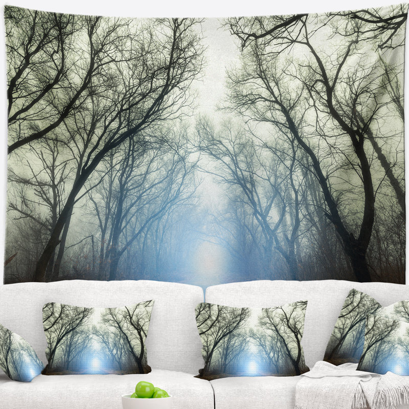 Tapisserie Schafer bleu clair en automne brumeux, H 32 po x l 39 po