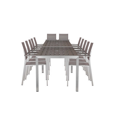 Aynura Rectangular 12 - Person 71" Long Aluminum Dining Set