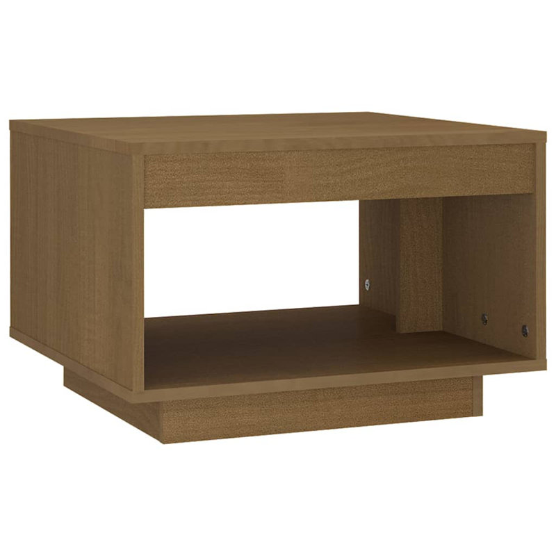 Shook Solid Wood Frame Coffee Table with Storage, 50 W x 50 D x 33,5 H cm, Honey Brown