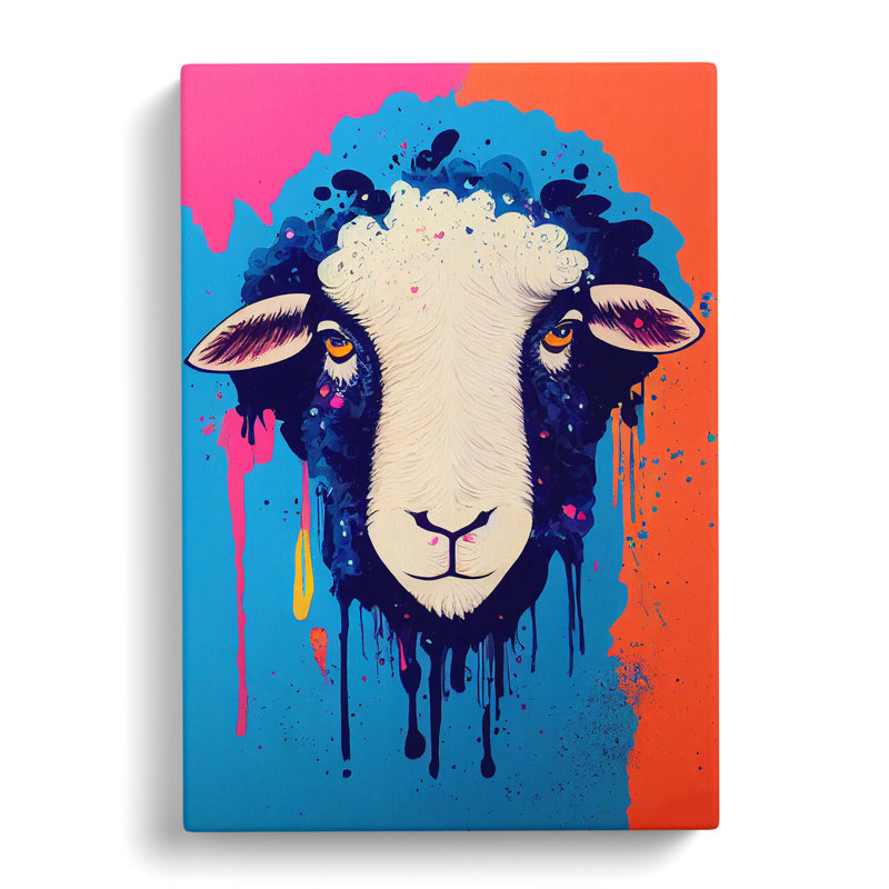 Splashed Sheep No.1 Abstract - Wrapped Canvas, 50cm H x 35cm W x 3cm D