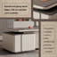 Bureau de direction en L 118,11 po gris de luxe italien-1432517053