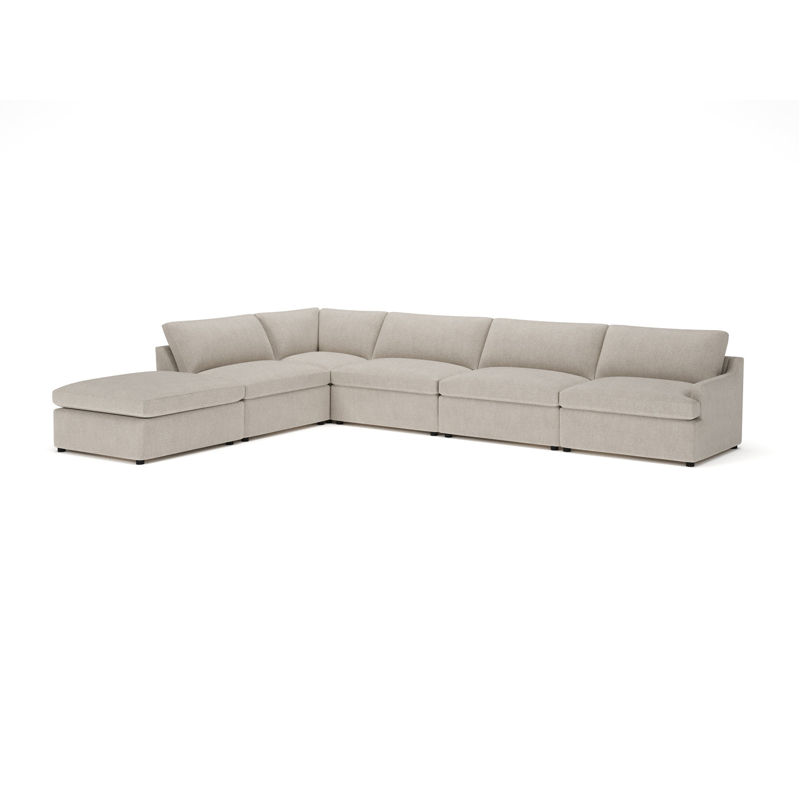Essex Chaise Sectional, Left Hand Facing, Monique Twine Textured Chenille