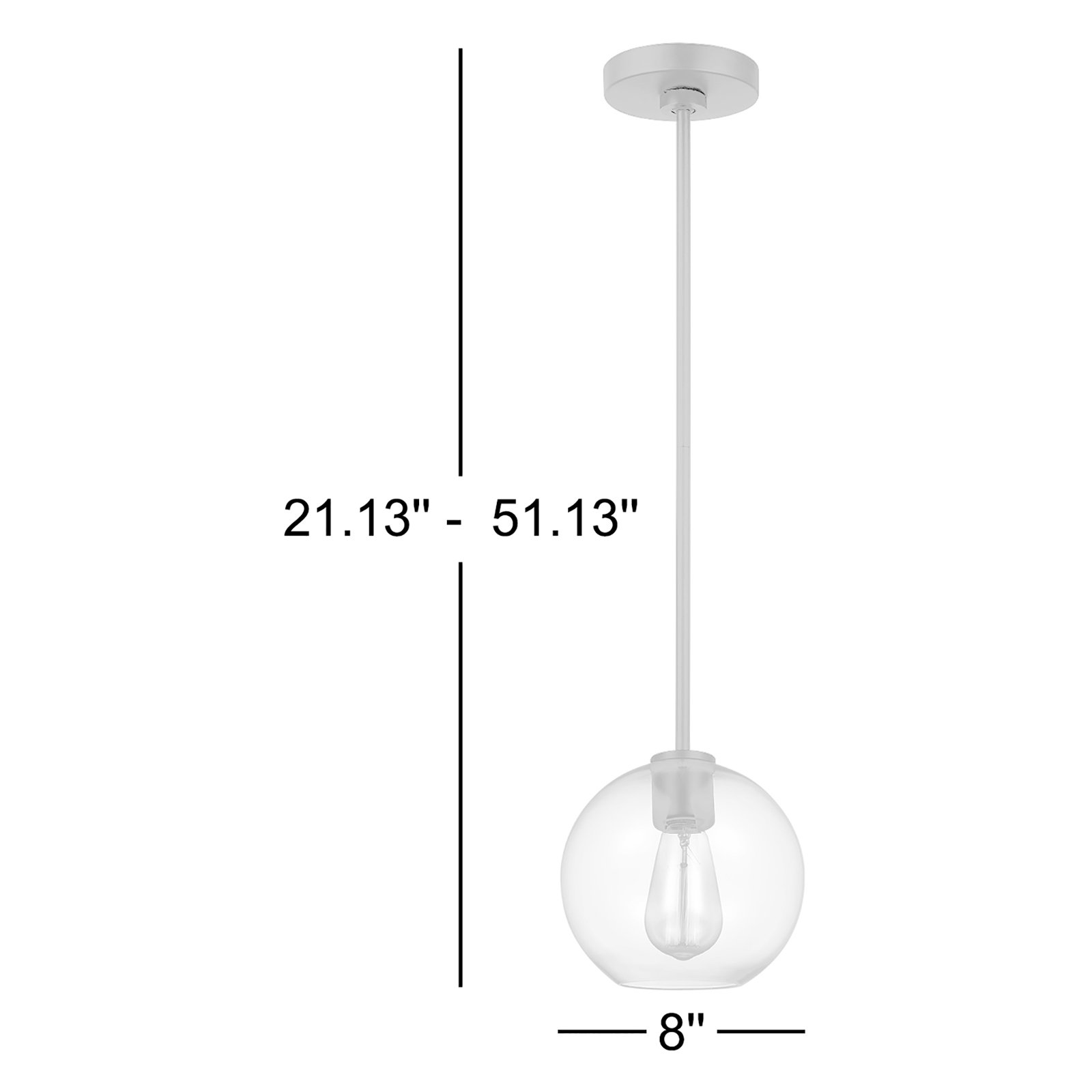 Childerley 1 - Light Single Globe Pendant, Black