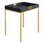 Table d'appoint avec plateau et poignées et pieds dorés