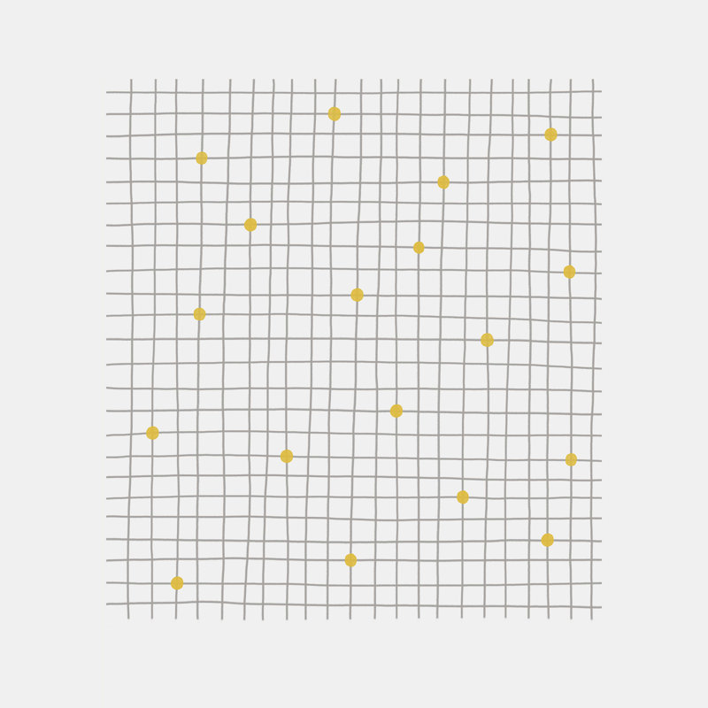 «Hello Twiggs Grid And Dots» par - Impression sur toile tendue, H 12 po x l 12 po
