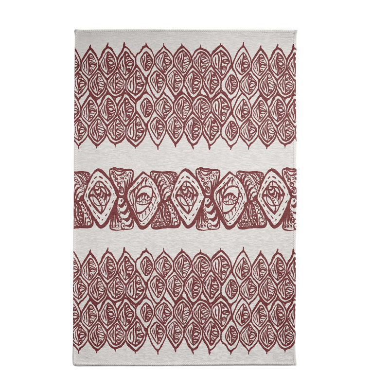 Tapis à motif géométrique rouille, Rectangle 2 pi x 3 pi