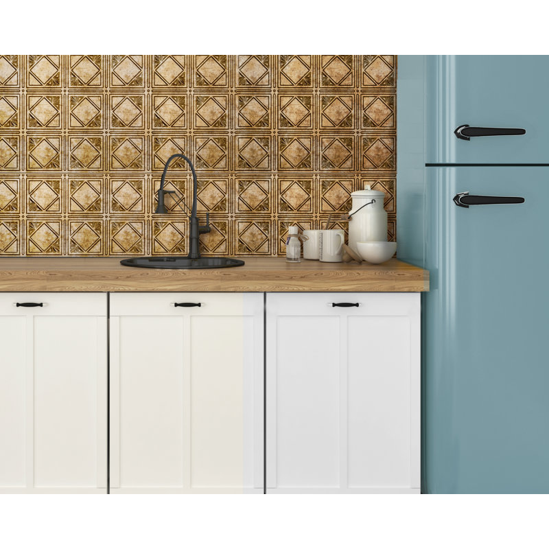 Bermuda Bronze 3D Embossed Tin Backsplash Panels