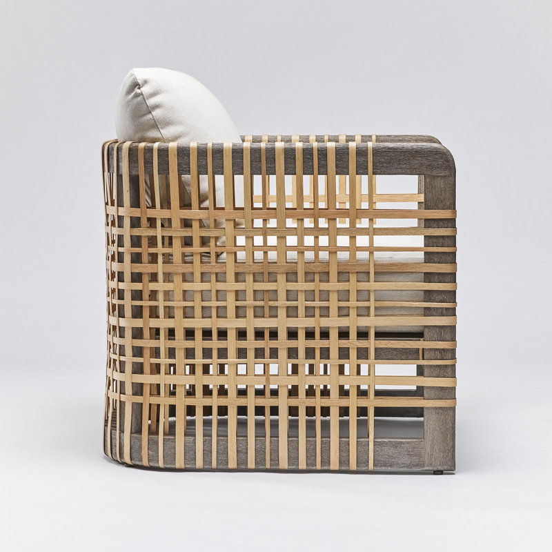 Palms Armchair, White Ceruse, Tint Loop