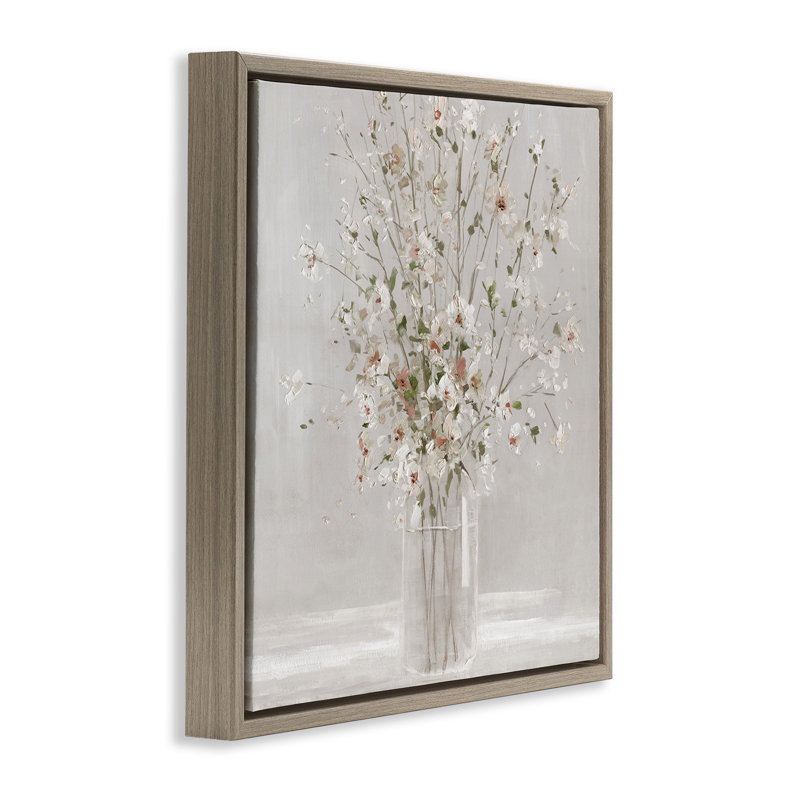 Arrangement de fleurs neutre, Cadre flottant orme Montalcino, H 25 po x l 25 po