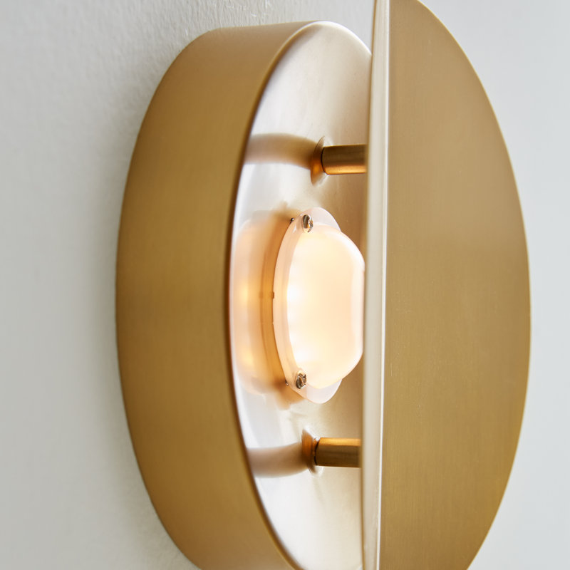 Keef LED Flush Mounted Sconce, Burnished Brass, Burnished Brass