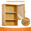 Armoire de salle de bain en bambou peu encombrante avec portes en rotin - Tablette réglable - Organisateur de rangement pour la toilette - Fixation murale-1166642742