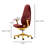 52.76" Red Office Chair with Alien Aesthetic Design, Independent Dual-Piece Lumbar Support for Spine Protection, Waterfall Pressure-Relief Cushion, Multi-Position Recline Lock, Luxury Business Comfort Seat for Long Hours Sitting