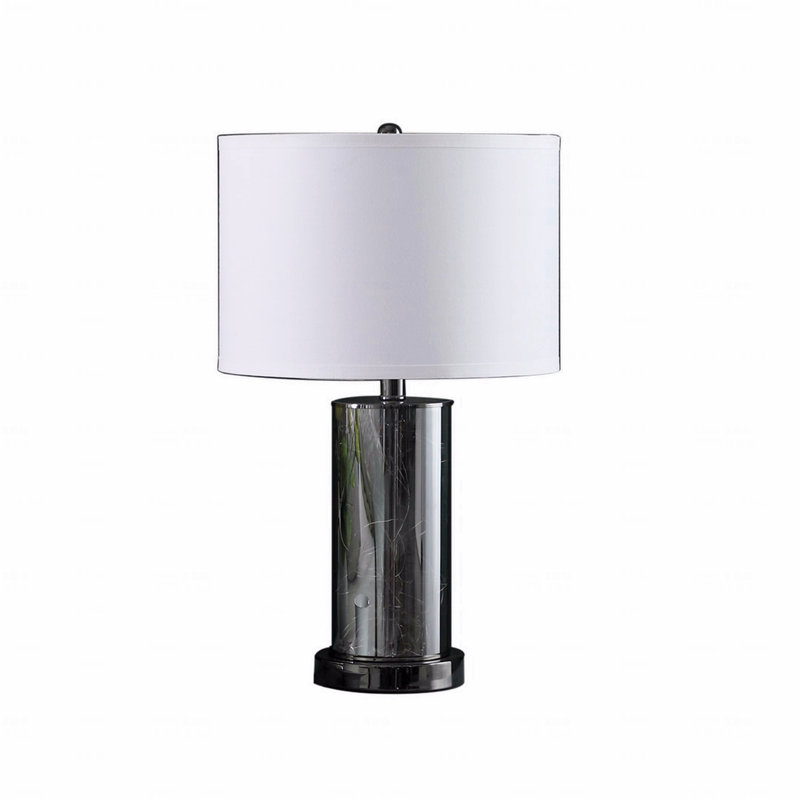 Lampe de table - Matériau décoratif en verre Mid-Century 21,25 po chrome noir