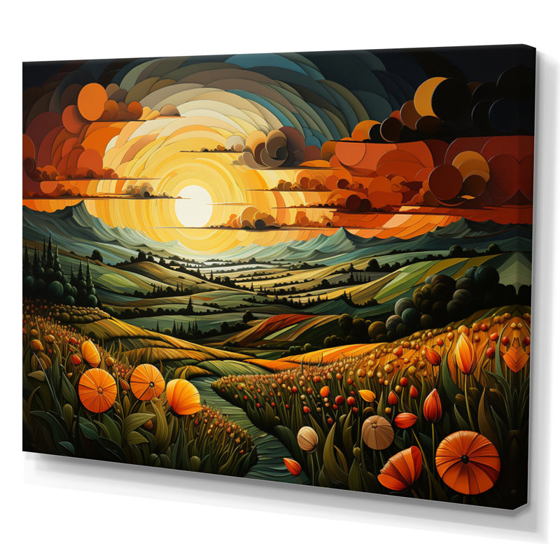 «Countryside Geometric Plains I», reproduction sur toile, H 16 po x l 32 po x P 1 po, Toile tendue
