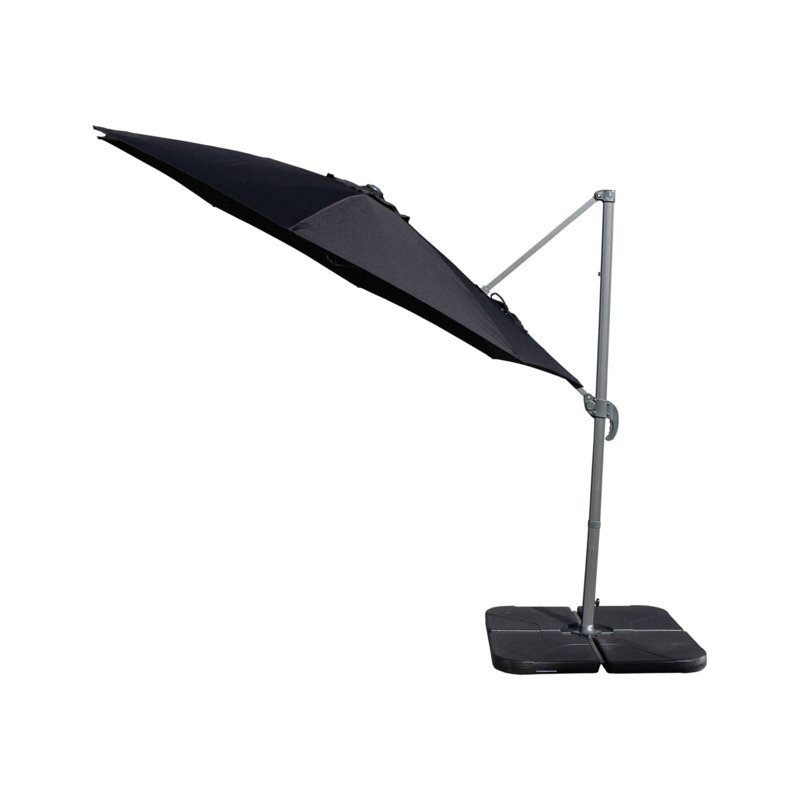 Tiffany 300cm Cantilever Parasol, Black, Silver