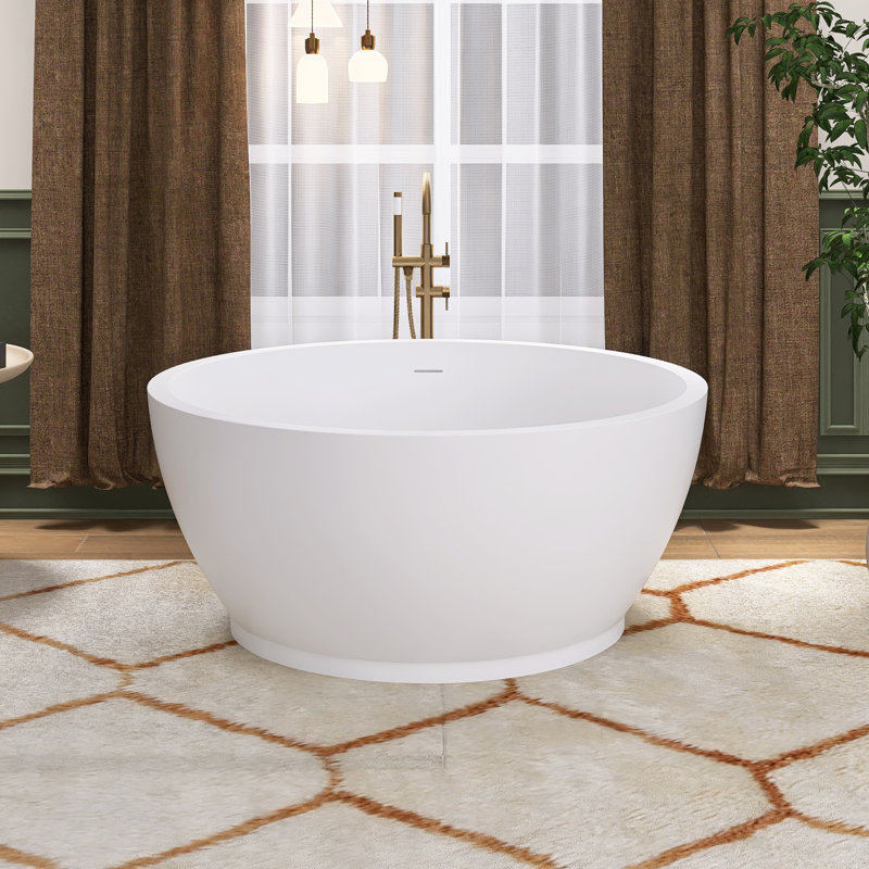 Baignoire de trempage autoportante à double surface 52,7 "X 52,7" avec drain central
