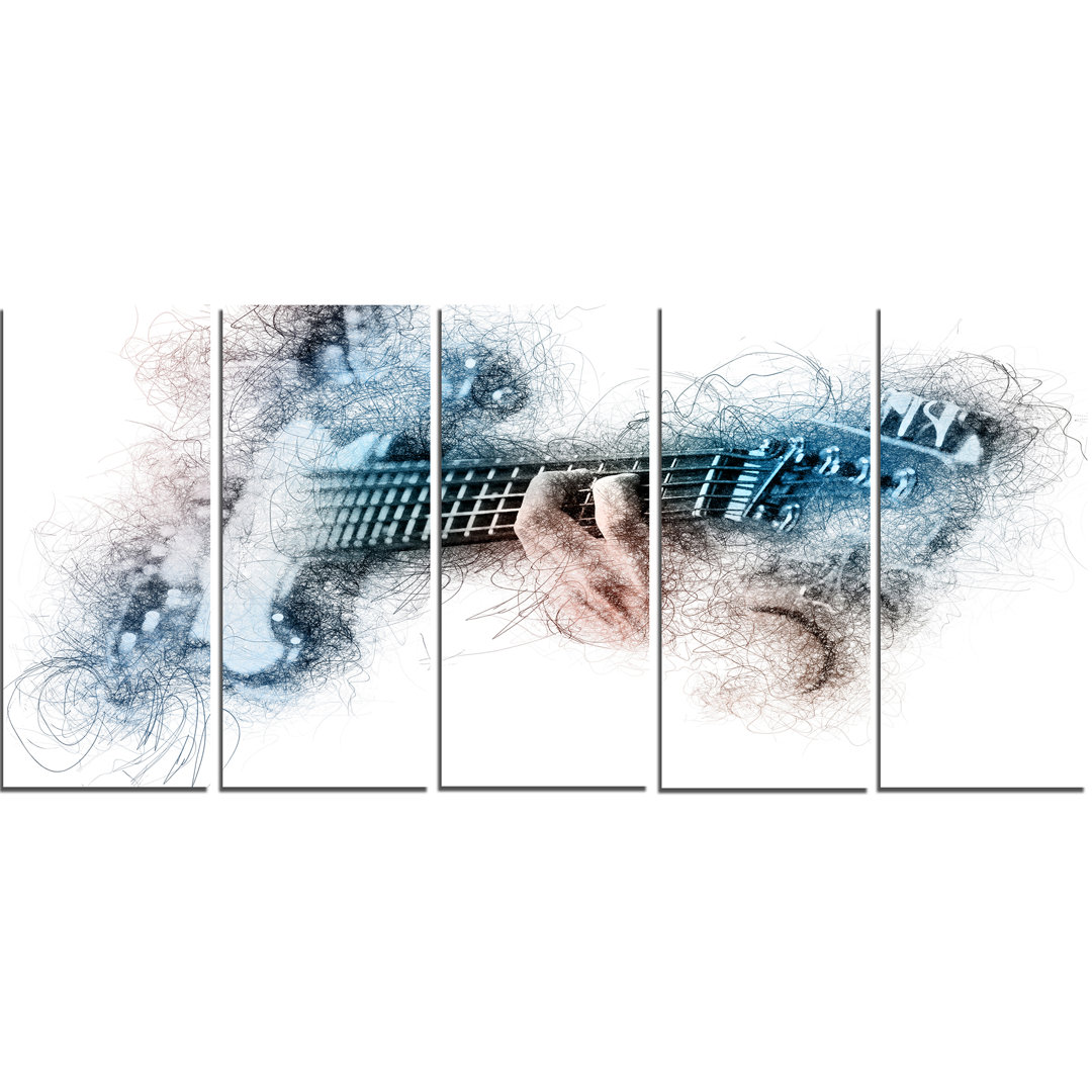 " Man Playing A Guitar Watercolor " Design Art