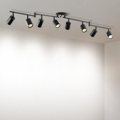 8-Light Adjustable LED Track Lighting Fixture with Colour Temperature Control