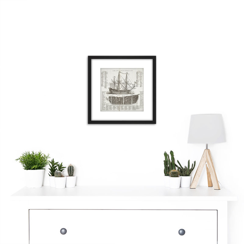 Information Diagram Warship First Third Rate 1728 Navy Naval - Single Picture Frame Print